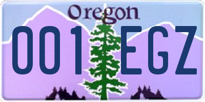 OR license plate 001EGZ