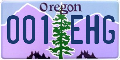 OR license plate 001EHG