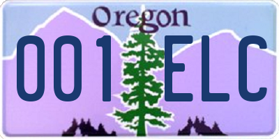 OR license plate 001ELC
