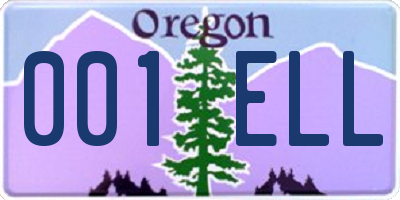 OR license plate 001ELL