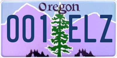 OR license plate 001ELZ