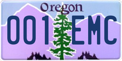 OR license plate 001EMC