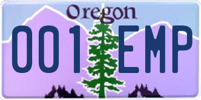 OR license plate 001EMP