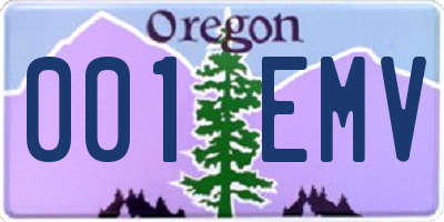 OR license plate 001EMV