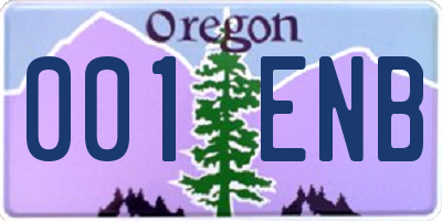 OR license plate 001ENB
