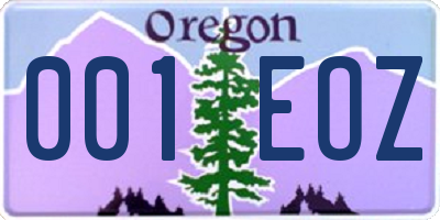 OR license plate 001EOZ