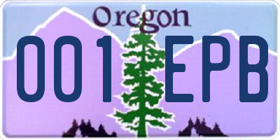 OR license plate 001EPB