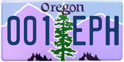 OR license plate 001EPH