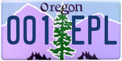 OR license plate 001EPL