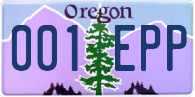 OR license plate 001EPP