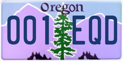 OR license plate 001EQD