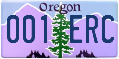 OR license plate 001ERC