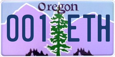 OR license plate 001ETH