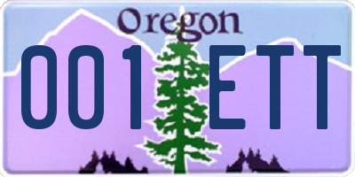 OR license plate 001ETT