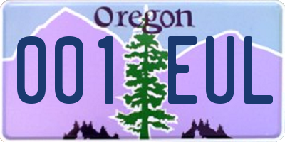 OR license plate 001EUL