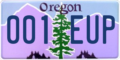 OR license plate 001EUP