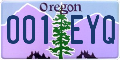 OR license plate 001EYQ