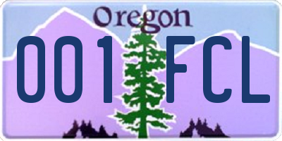 OR license plate 001FCL