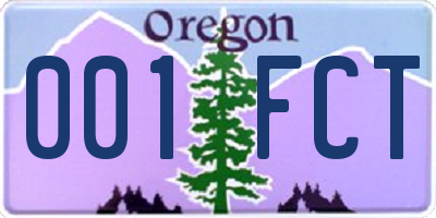 OR license plate 001FCT