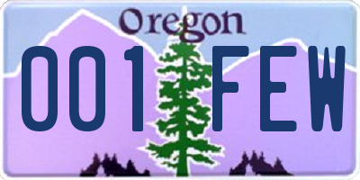 OR license plate 001FEW