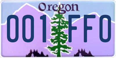 OR license plate 001FFO