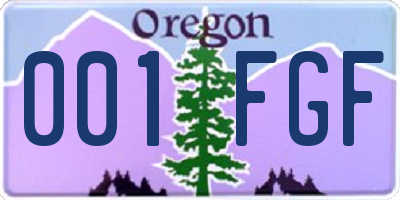 OR license plate 001FGF
