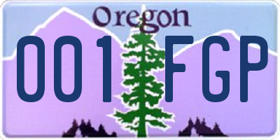 OR license plate 001FGP