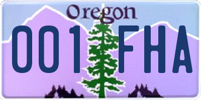 OR license plate 001FHA