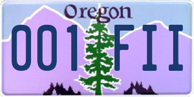 OR license plate 001FII