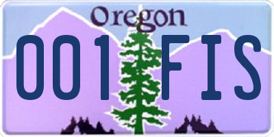 OR license plate 001FIS