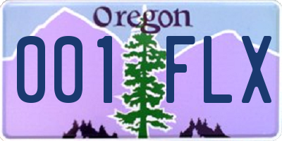 OR license plate 001FLX