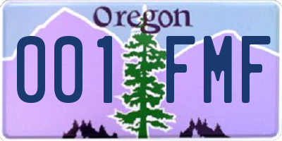 OR license plate 001FMF