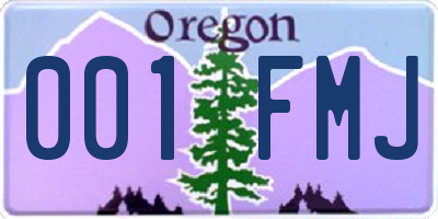 OR license plate 001FMJ