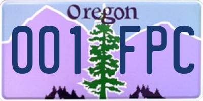 OR license plate 001FPC