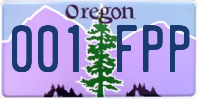OR license plate 001FPP