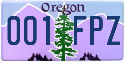OR license plate 001FPZ
