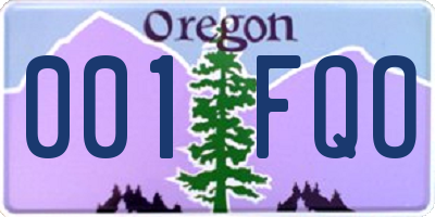 OR license plate 001FQO