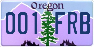 OR license plate 001FRB