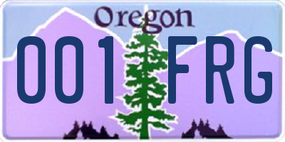 OR license plate 001FRG