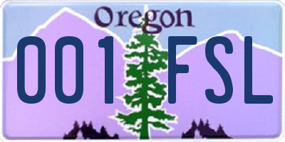 OR license plate 001FSL