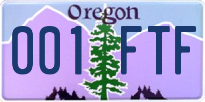 OR license plate 001FTF