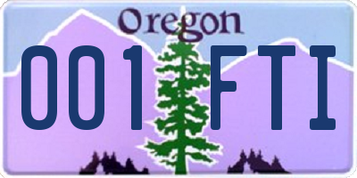 OR license plate 001FTI