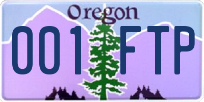 OR license plate 001FTP
