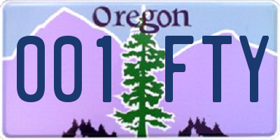 OR license plate 001FTY
