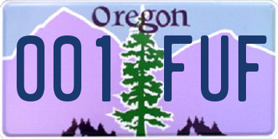 OR license plate 001FUF
