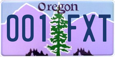 OR license plate 001FXT