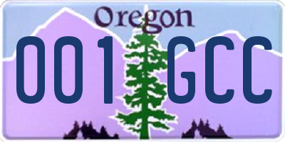 OR license plate 001GCC