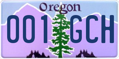 OR license plate 001GCH