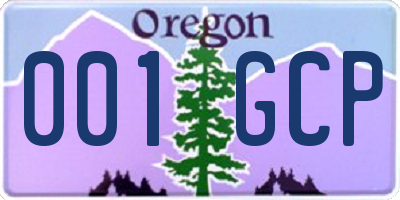 OR license plate 001GCP