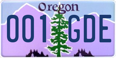 OR license plate 001GDE